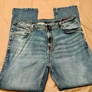 MENS The Perfect Jean NYC Slim Fit Dark Blue 38 x 32 Denim Jeans Classic Stretch